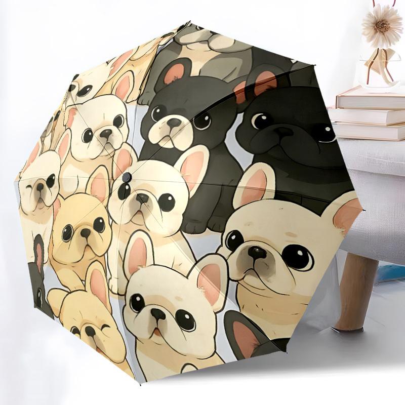 1pc French Bulldogs Automatic Opening/Closing Umbrella with Operation & Windproof Canopy - Folding Design, Holiday Gift yy260225122