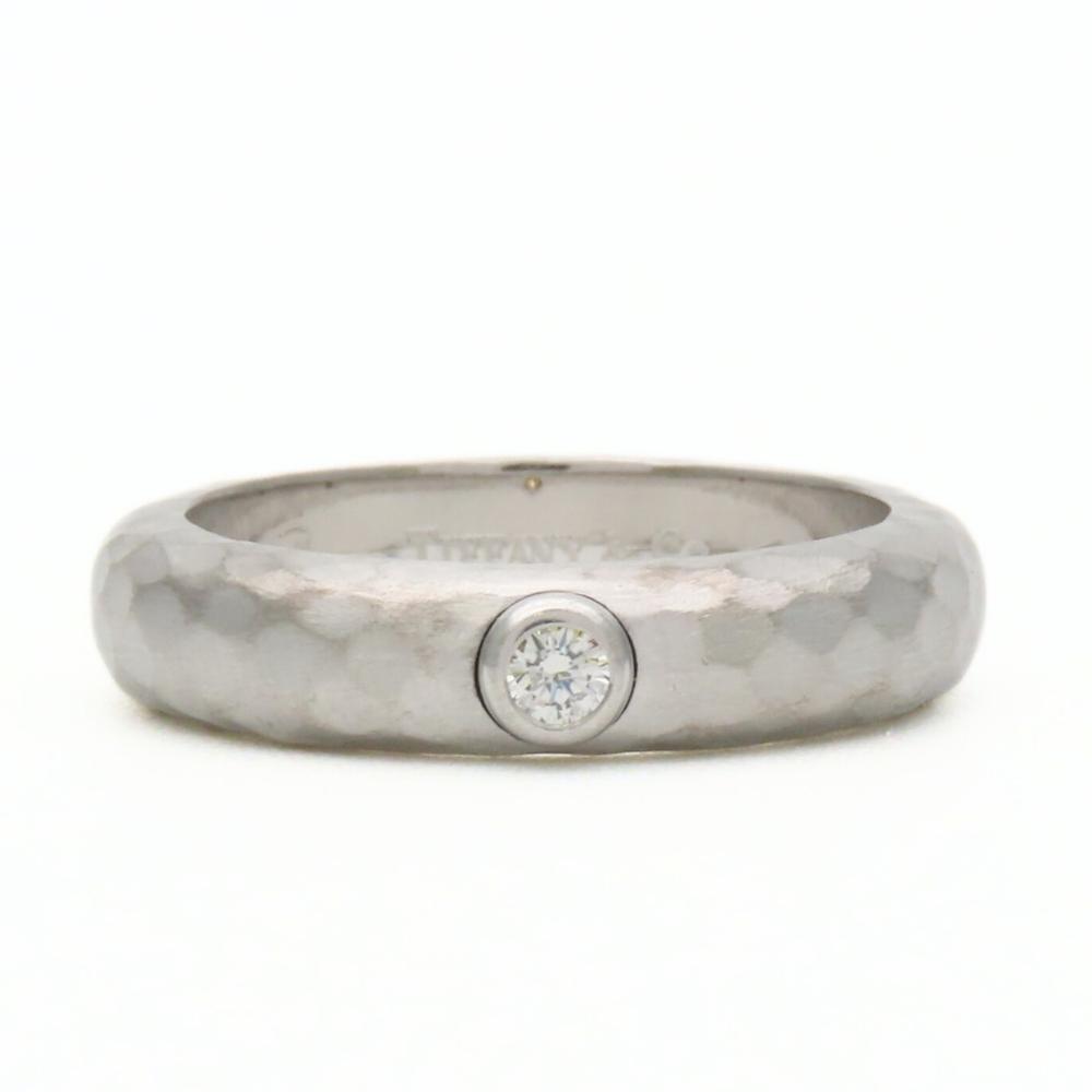 Used TIFFANY&Co. Ring Hamard EU#49 K18 white gold/diamond 6.48g Silver 1PD