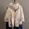 Gentle Lady Style Floral French Imitation Cashmere Scarf Female Winter Warm Scarf Shawl