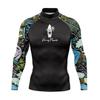 Mens Long Sleeve Rash Guard Quick Dry UPF 50 Surfing Wetsuit Diving Swimming Water Sports
