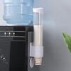 Paper Cup Dispenser Wall Mount Punch-free Pull Type Clear Visible Dustproof Lid Disposable Plastic Water Cup Storage Holder Home Supplies