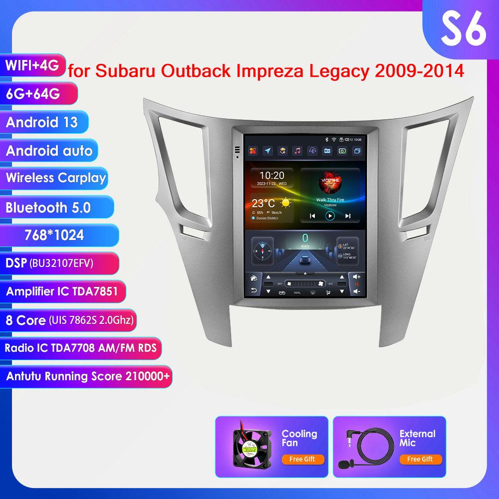 OSSURET 9,7" Android 13 беспроводной Carplay для Subaru Outback Impreza Legacy 2009-2014 GPS стерео автомобильный радиоприемник интеллектуальный мультимедийный плеер 4G BT 2 Din