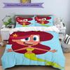 3pcs Zig & Sharko Bedding Set Duvet Cover Closure Includes 1 Duvet Cover & 2 Pillowcases, Soft and Comfortable for All Seasons.