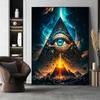 Eye of Providence Abstract Posters Prints Freemasonry All Seeing Eye Canvas Painting Wall Art Picture For Living Room Home Decor No Frame