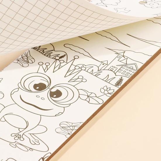 Детская акварельная раскраска с пигментной кисточкой, 20 страниц, портативная карманная тетрадь для рисования акварелью, подарок для малышей и девочек