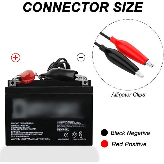 VHBW For Moultrie 6V Battery Charger, Sealed Lead Acid Battery Charger With Red And Black Alligator Clips Power Adapter