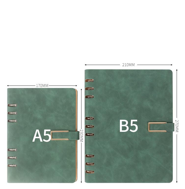 A5 Binder Pu Leather Notebook Business Stationery Gift Set Office Customized logo Journal Notebooks for Students