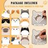 Cartoon cat sticky notes, creative, highly adhesive, cute animal, reusable, tear-off
