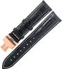 Watch Strap Croco Embossed Replacement Item EASY CLICK Genuine Leather Push Button Double Door Watch Band Rose Gold Buckle Black White [TONCHARME]