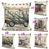 Happy Campers Cushion Covers Letter Pillow Case Camper Pillow Cover for Car