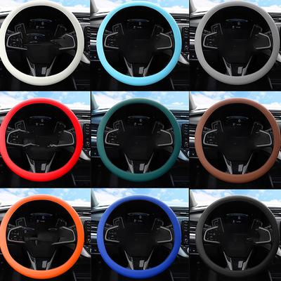 Автомобильный универсальный силиконовый чехол на руль, эластичный чехол для перчаток, текстура, мягкий, многоцветный, автоукрашение, аксессуары для поделок
