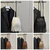 Large Capacity Tassels Bucket Bag Retro Texture Shoulder Pouch Drawstring PU Bag  Storage