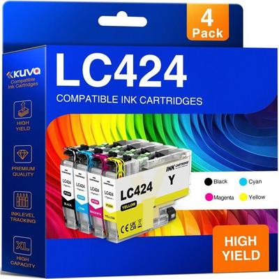 Чернильные картриджи - DOUGLAS LABORATOIRES - LC424 - Совместимые с Brother - Упаковка из 4 штук - Высокая емкость 750 страниц