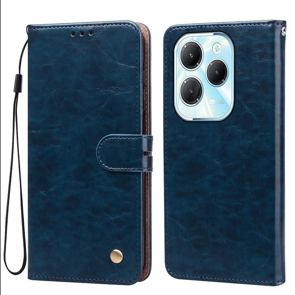 Винтажный чехол-бумажник с текстурой Crazy Horse из ПУ-кожи для телефона TECNO SPARK 20 Pro, infinix HOT 40 Pro, с держателем для карт, подставкой, противоударный