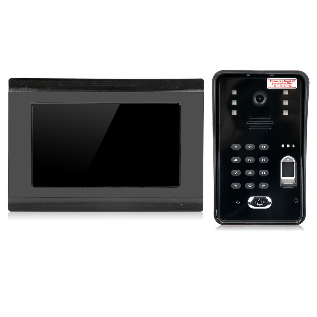 7-дюймовый видеодомофон безопасности проводной Wi-Fi отпечаток пальца пароль IC карта удаленная разблокировка ночное видение