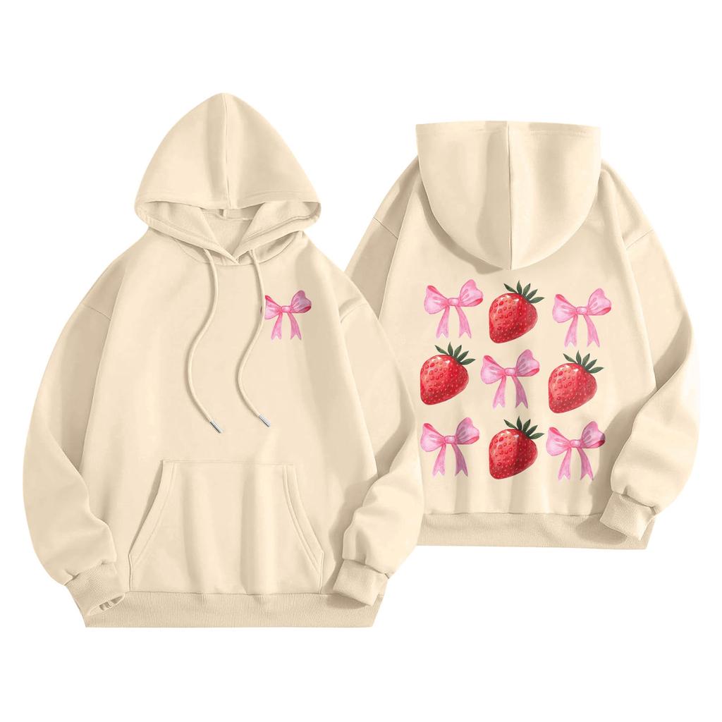 Толстовки для девочек-подростков с длинным рукавом и принтом букв, повседневные графические толстовки с капюшоном, пуловер с завязками, симпатичная толстовка большого размера