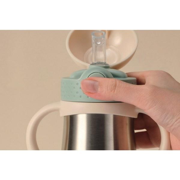 Изолированная соломенная чашка Mother K Hug, 350 мл, мятная, 1 шт.