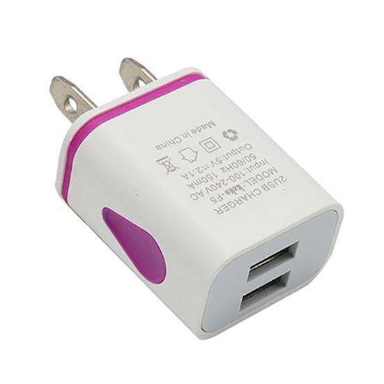 Двойные USB-порты 5 В 2,1 А США/ЕС Светодиодный индикатор Вилка Настенный Домашний Дорожный Зарядное устройство