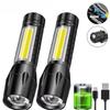 Мини светодиодный кемпинговый фонарик COB+XPE, портативный, с USB-зарядкой, уличный, с регулируемым лучом, тактическая лампа-фонарь с клипсой для ручки
