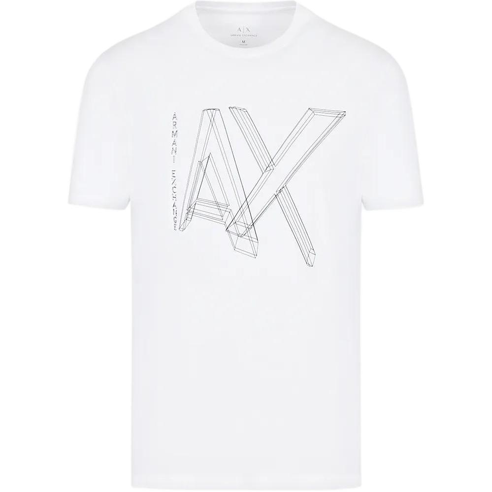 Armani Exchange Мужская футболка с принтом логотипа SS23, круглый вырез, короткий рукав, топ, белый 3RZTHF-ZJH4Z-1100