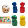 Настольные игры Деревянные 4 Шахматные Фигурки Игровые Пешки с 1 Кубиком Аксессуары для Настольных Игр Портативные Компоненты для Шашек для Семьи