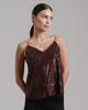 Майка с пайетками Mira Mia 265232 S коричневая