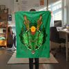 1 шт. Фланелевое одеяло с принтом Шенрона, Высокое качество, Для всех сезонов, Декор для дома, Тепло и уют, Идеально для рождественских подарков
