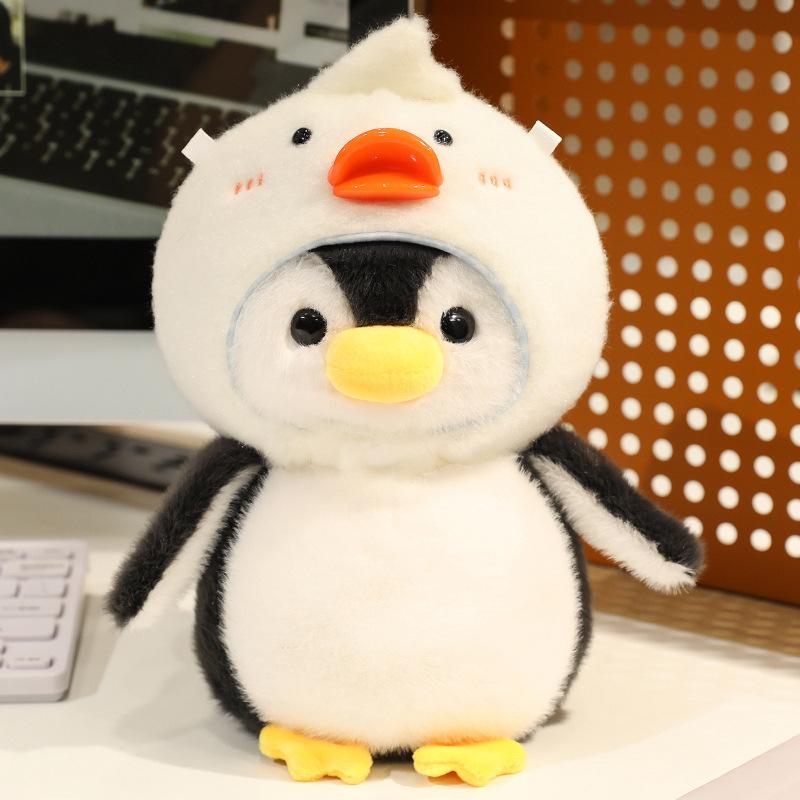 Cartoon Cute Penguin Turned Cat Shark Doll Plush Toy Kitten Doll Children Soothing Doll