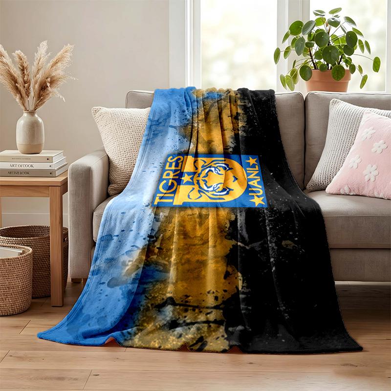 Club Tigres UANL blanket Flannel Blanket Soft Cozy Plush Throw for Sofa Bed Lightweight Home Decoration