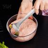 Ergonomic Meatball Spoon Stainless Steel Maker Spoon, Long Handle Manual Utensils, Non-Stick Easy Clean Kitchen Tool Oval Leak Design for Meat Shrimp