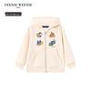 Teenie Weenie Kids Bear Plush Lined Hooded Sweatshirt Jacket