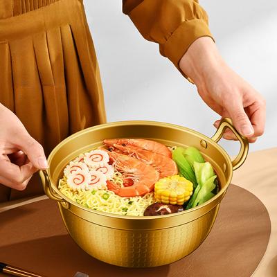 Кастрюля из нержавеющей стали 304 для приготовления корейской лапши быстрого приготовления, бытовая лапша быстрого приготовления, двухпоточная лагманская лапша, маленькая суповая кастрюля