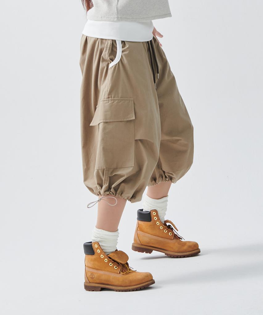 ESCAPEFROM [Escf X Hot Today] Utility Folding Bermuda String Cargo Pants Beige