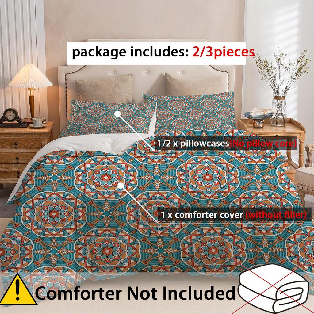 Bohemian Style 3D Printed Quilt Cover Set Datura Flower Exotic Style Bedding Set Luxury Soft Comfortable Polyester Duvet Cover