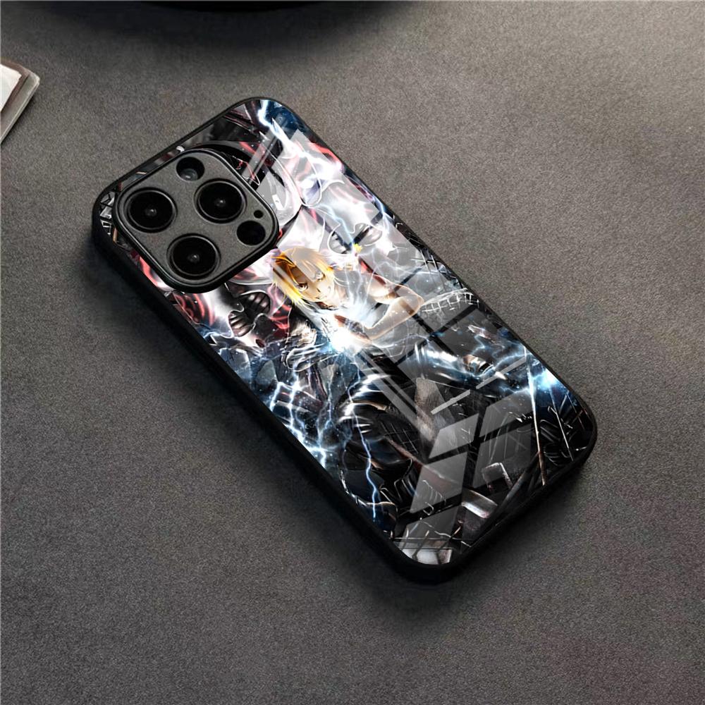 Чехол для телефона F-FULLMETAL A-ALCHEMIST для 17 Pro Max IPhone 16 Pro 14 12 11 13 Mini X XR XS 15 Plus SE Стеклянная крышка