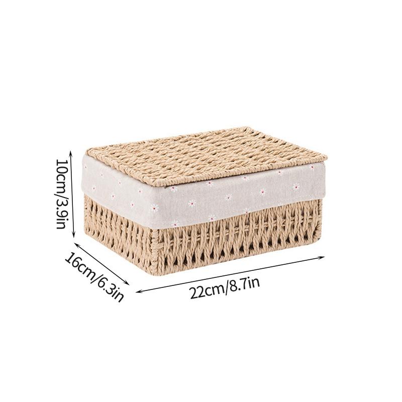 Large Wicker Bread Basket With Linen Liner Handmade Rattan Bread Serving & Storage Basket Snack Sundries Cosmetic Storage Case