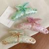 Acetic Acid Starfish Acetate Hair Clip Elegant Crystal Shell Hair Claw Rhinestone Shark Clip  Beach