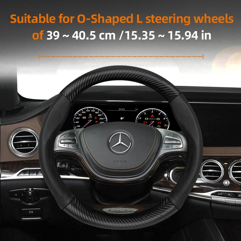 ATOW5 Suitable for Mercedes-Benz Breathable Leather Matte Carbon Fiber Texture Steering Wheel Cover Suitable for E Class S C a Glc Suv Eqc