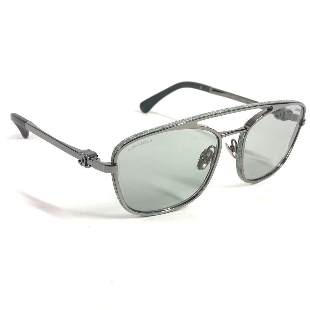 CHANEL 4290-Q Denim CC Mark logo pilot eyewear glasses sunglasses Metal