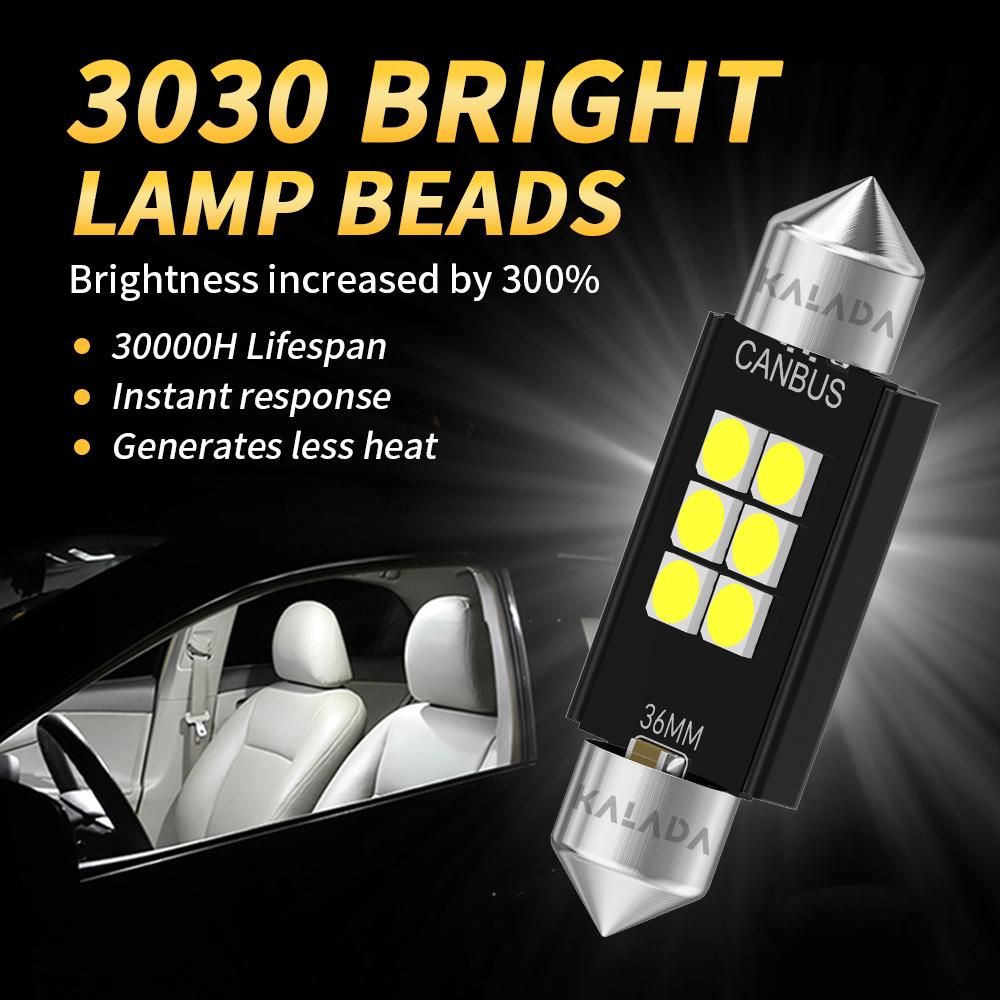 2/10 PCS C10W C5W LED Canbus Festoon LED Bulbs 31mm 36mm 39mm 41mm 6500K 12V White Car Interior Dome Trunk License Plate Lights Dome Lights 6