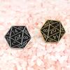 Unisex Twenty Sided Dice Enamel Number Brooch Pin Tabletop Gaming Gift Badge