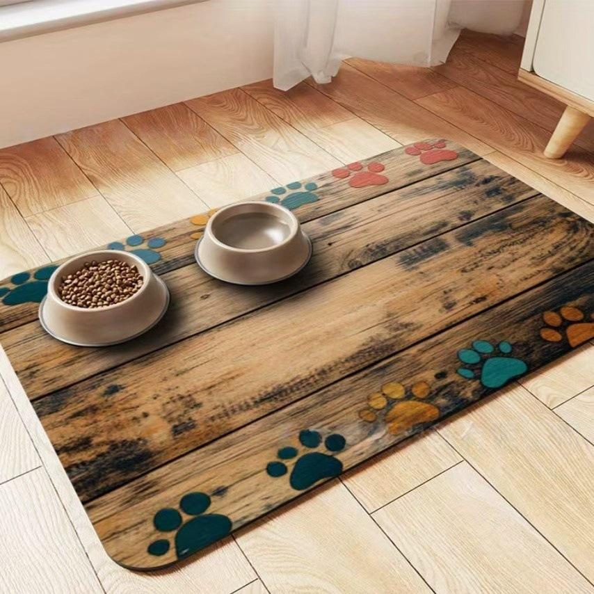 New Pet Mat Cat Dog Feeding Splash-Proof Pad Diatomite Water-Absorbing Floor Mat Non-Slip Easy-Clean Pet Care Mat Waterproof Durable