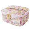 Floral Vanity Pouch with Large Cute and Includes Brush Portable and Made In LC Nicola Pink Women's Capacity, Stylish, Pocket, Travel-Friendly, Japan,