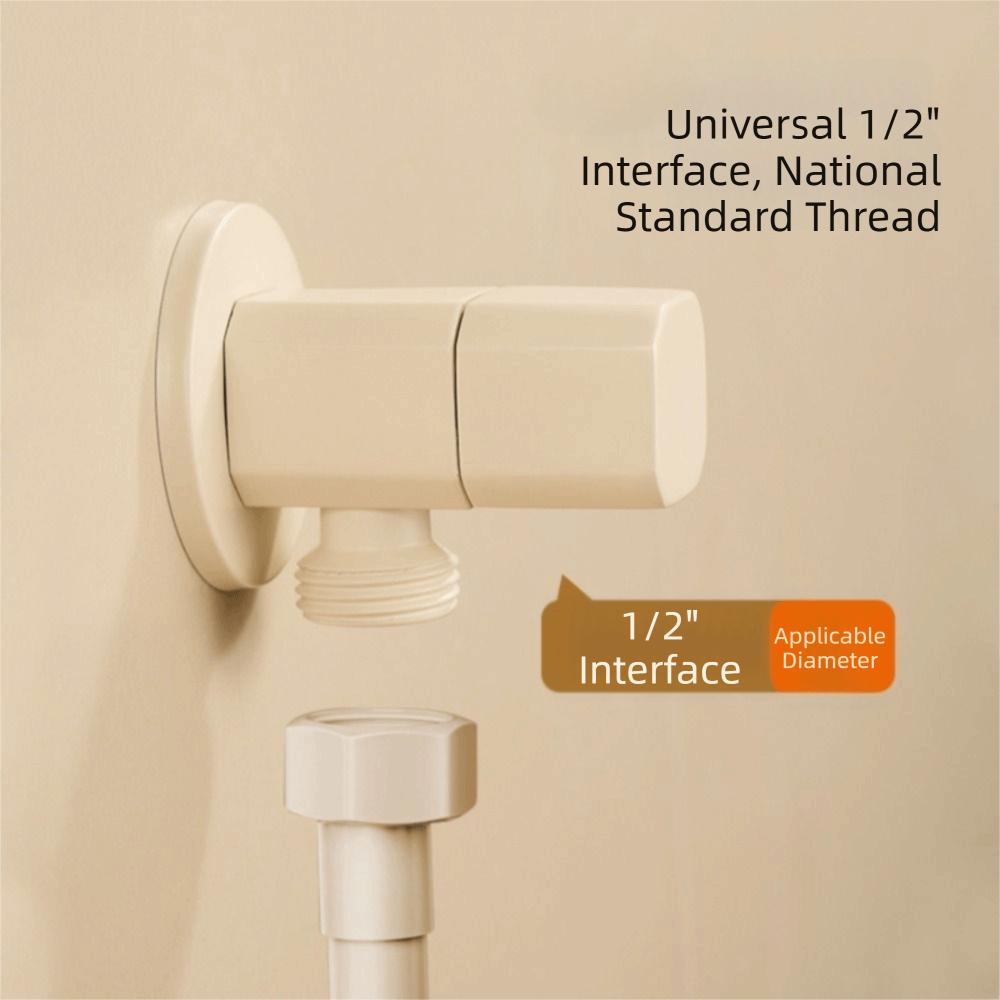 Copper Material Triangle Valve Cream White Water Stop Valve Universal Angle Valve Kitchen