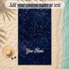 Cosmic Theme Soft Beach Towel Personalized Custom Name Text Towel Portable for Beach Pool Travel