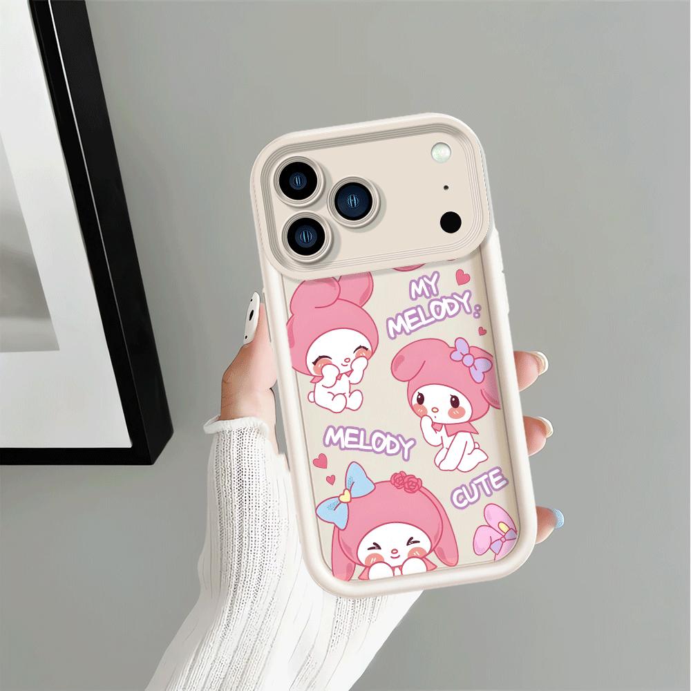 Sanrio My Melody Kuromi Soft Shell Case for iPhone 13 12 11 Pro Max 16e 15 16 14 Plus 17 Air XS Max XR