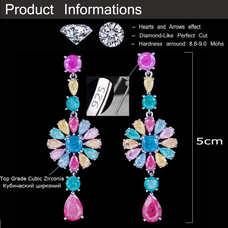 WWJ модные банкетные украшения, разноцветные длинные серьги-капли для девочек