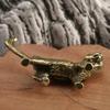 Cute Crafts Accessories Small Animal Figurine Miniature Home Decorations Retro Brass Cartoon Persian Cat Statue Desktop Ornament