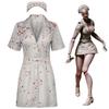 Костюм медсестры-зомби для косплея, аниме, костюм из Silent Hill 2, платье с пятнами крови, набор со шляпой, наряд медсестры-террора для ролевой игры на Хэллоуин