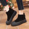 Suede Platform Women Snow Ankle Boots Designer Zippers Short Plush Mid Heels Cotton Shoes 2025 Trend Walking Winter Botas Mujer